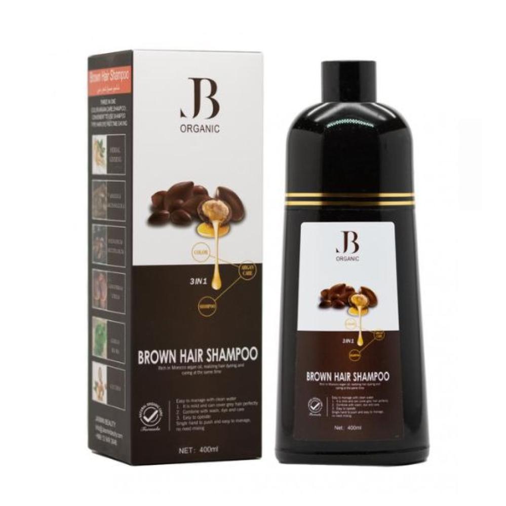 JB Organic 3Ã—1 Argan Oil Hair Dye Shampoo Brown 400ML